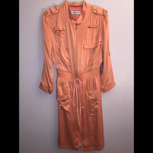 Chris Benz Womans Coral Rangoon Cargo Silk Dress NWT